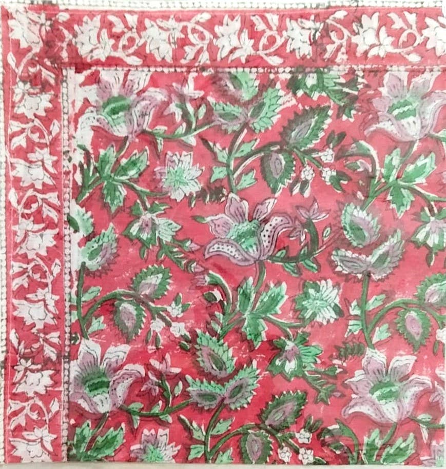 Venus Flytrap - Kalamkari Cotton Bandana (KK1547)