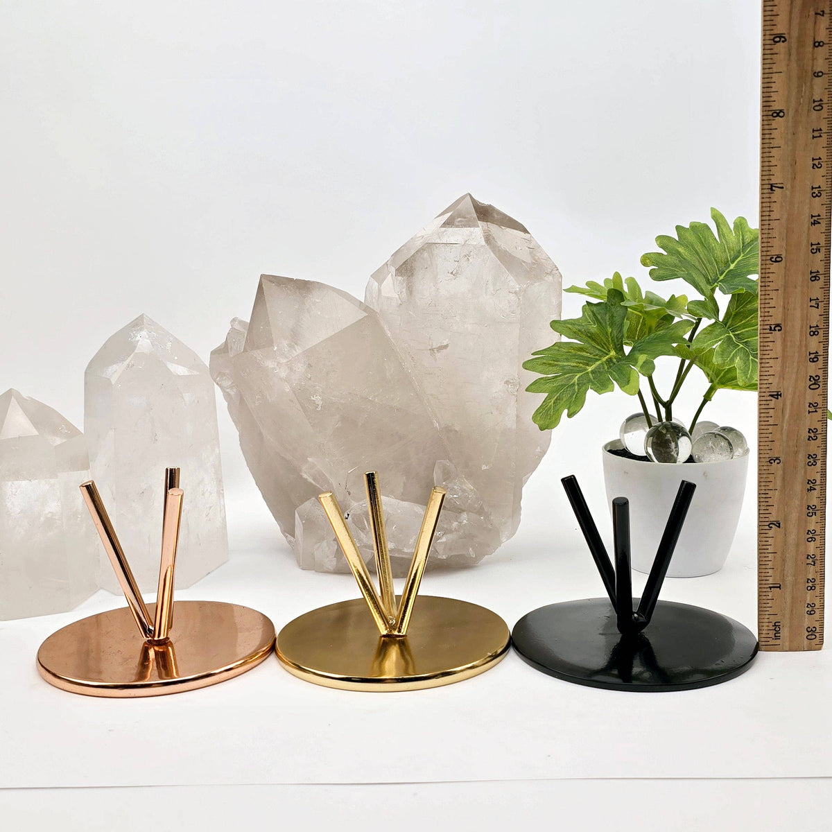 Metal Three Prong Stand - Crystal Display Stand - You Choose Color