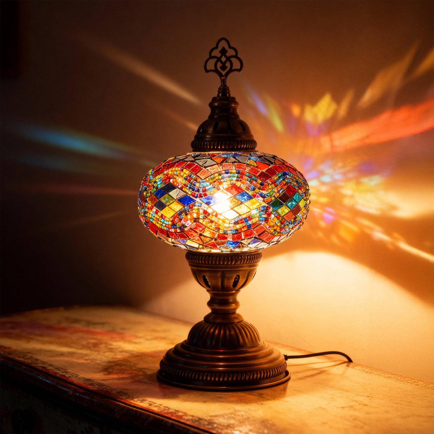Turkish Mosaic Table Lamp Rainbow