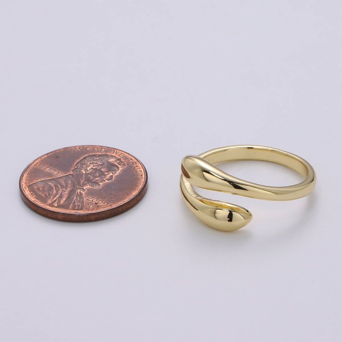 Simple Minimalist Gold Filled Wrapped Adjustable Ring - R-233