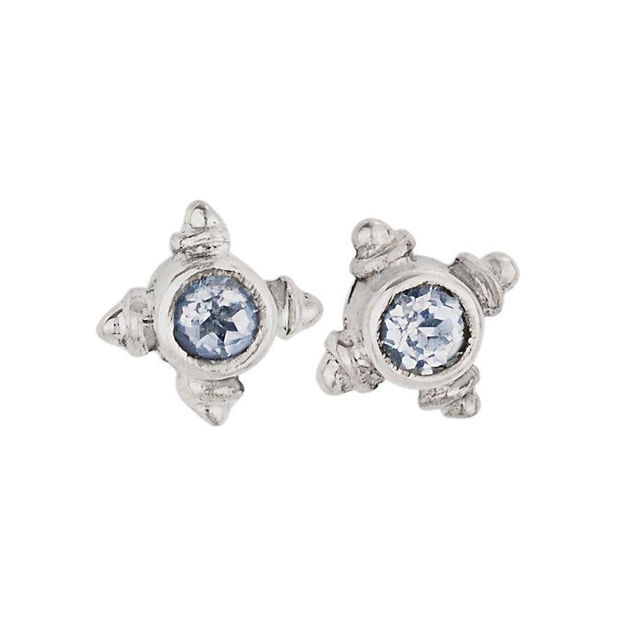 Spark Of Life Blue Topaz Sterling Silver Stud Earrings