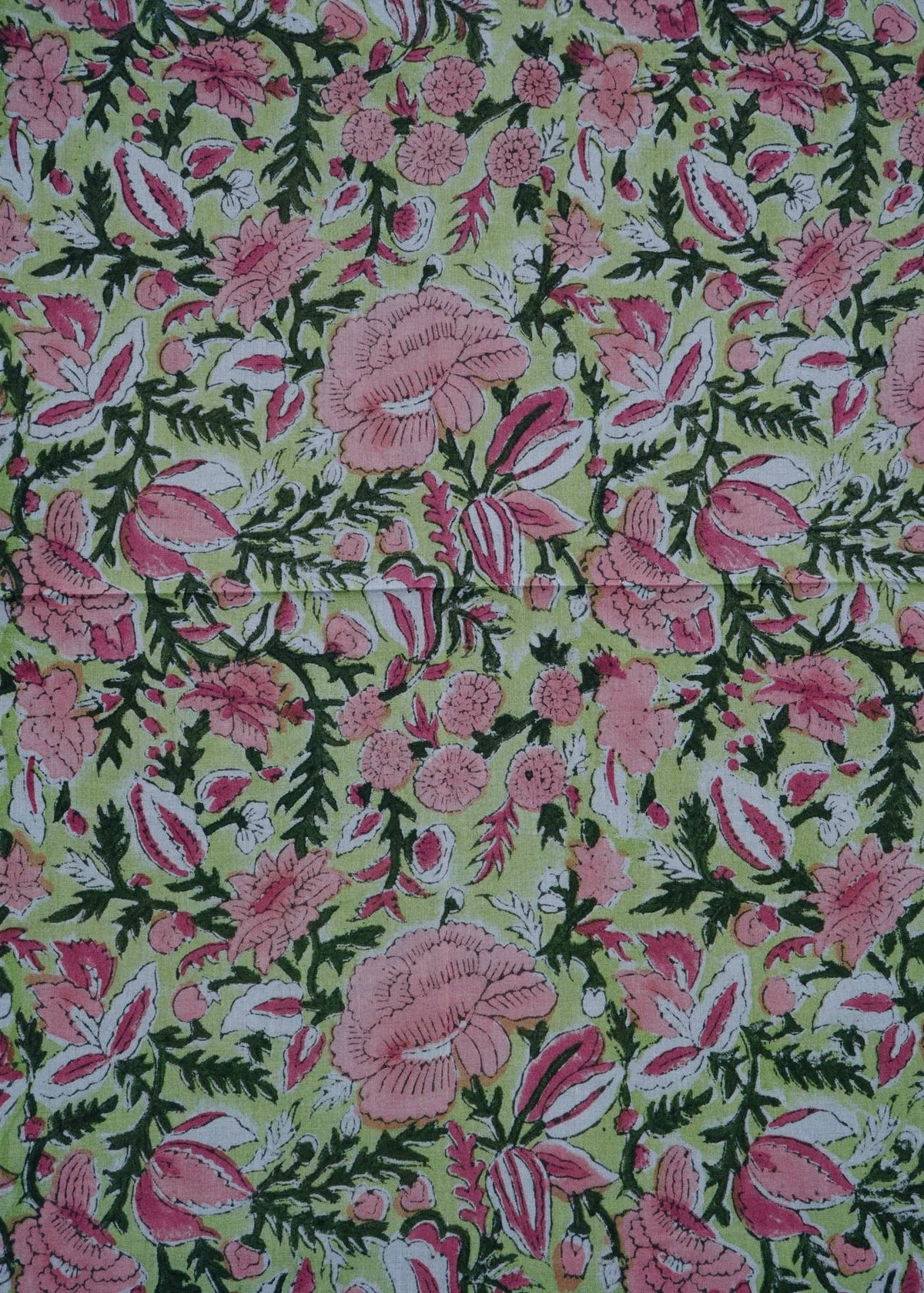 Spring Rose Garden - Block Printed Cotton Bandana (KK1556)