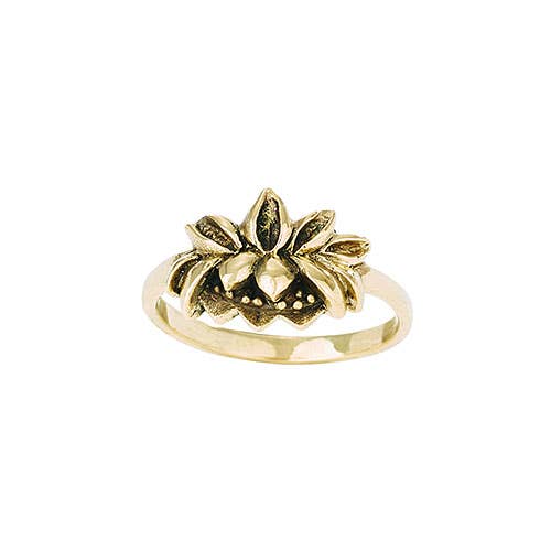 Golden Lotus Brass Ring