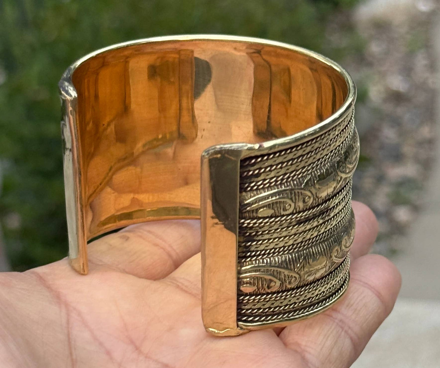 Handcrafted Floral Cuff Bracelet Bohemian Hippie Ethnic