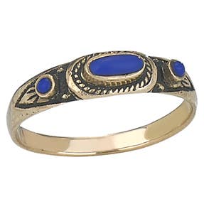 World Will Wait Bronze & Three Lapis Stone Ring
