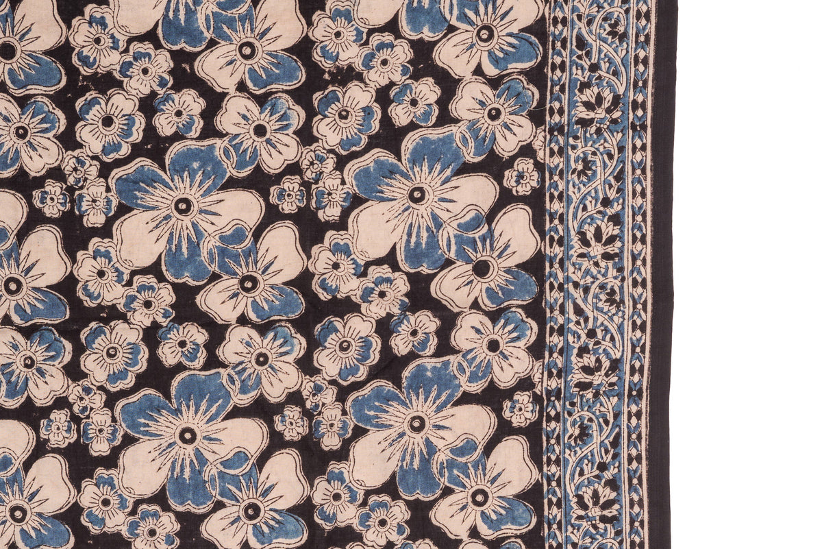 Water Colored Orchids - Hand Block Printed Scarf (600-062)