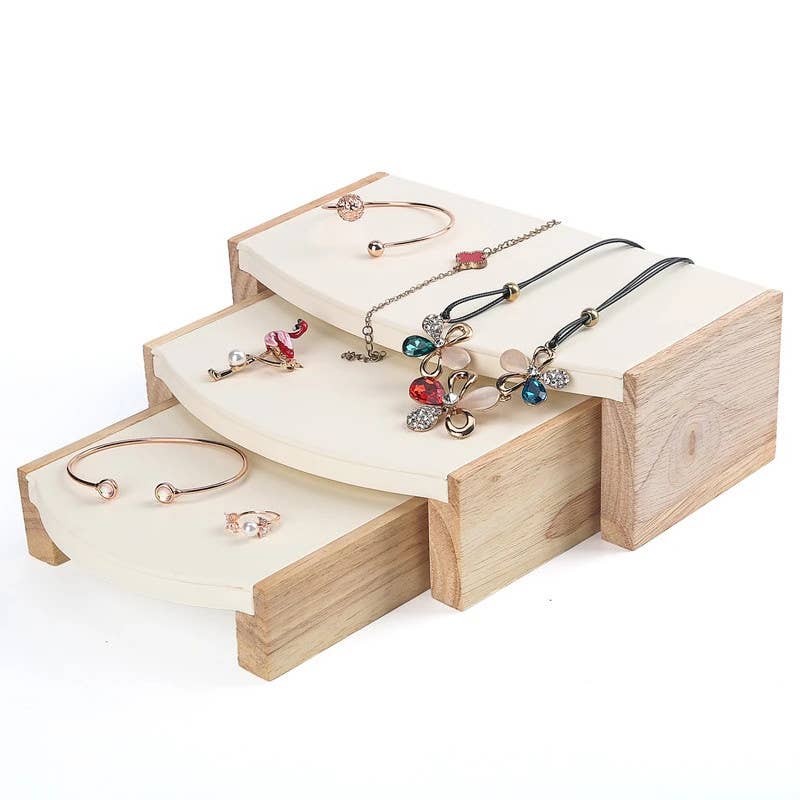 Set of 3 Premium Quality Jewelry Riser Stands Display
