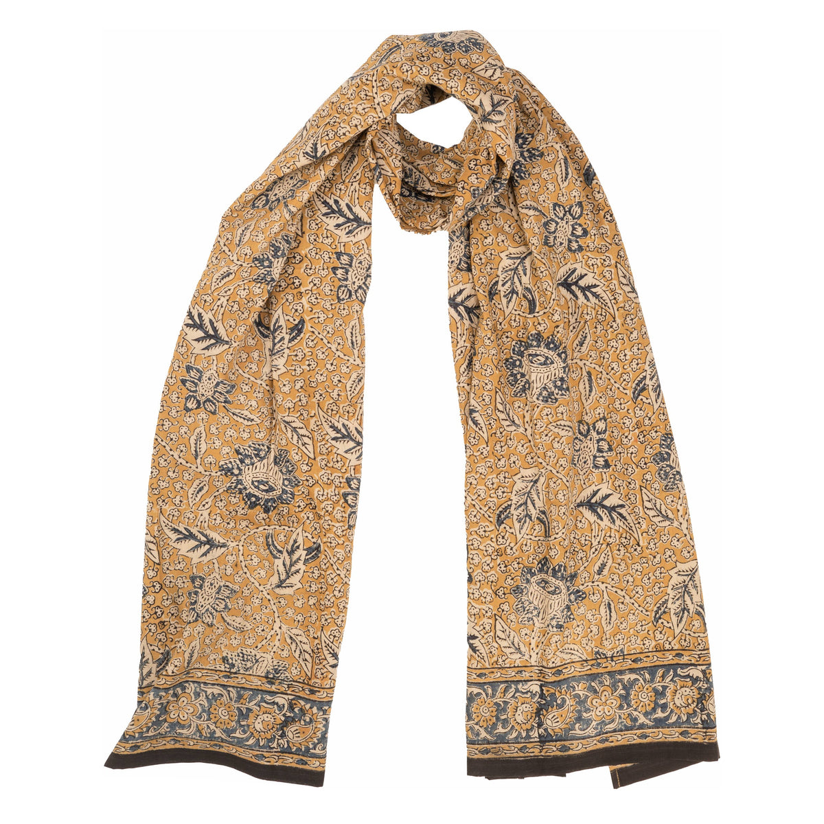 Sand Dune Blossom - Hand Block Printed Scarf (600-038)