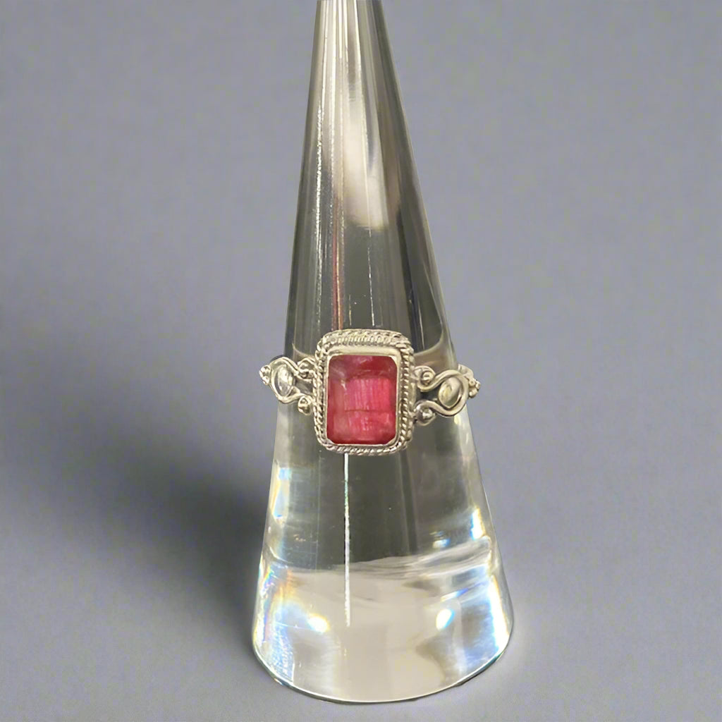 Ruby Rectangular Cabochon Ring