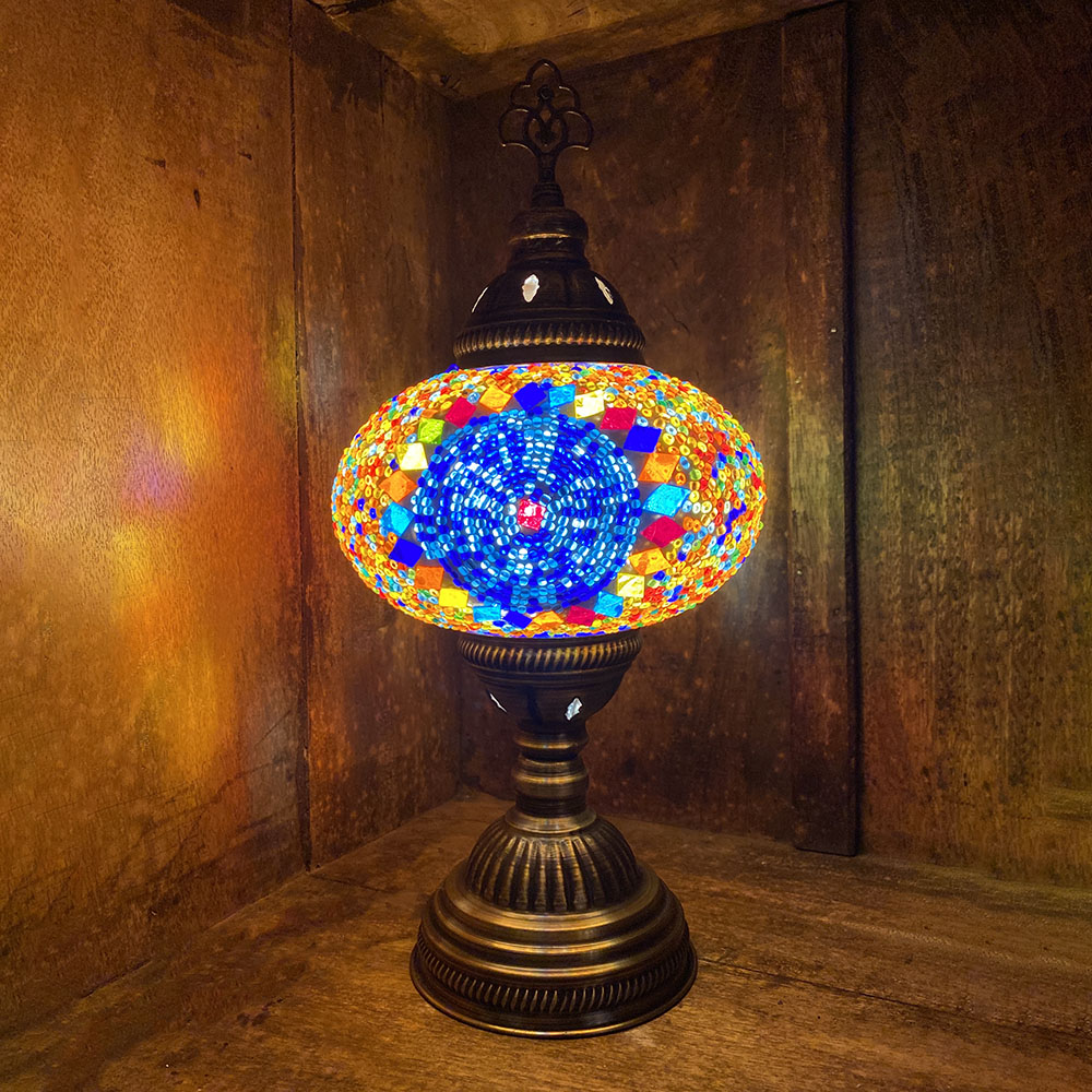 Hand Made Turkish Lamp, Multicolor Evil Eye
