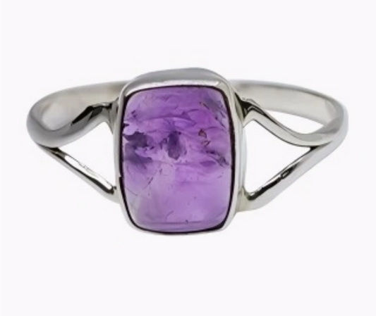 Amethyst Ring, Rectangular Cut