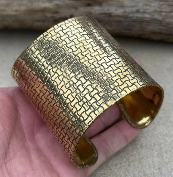 JBR, Handcrafted Brass Cuff (Geo), India