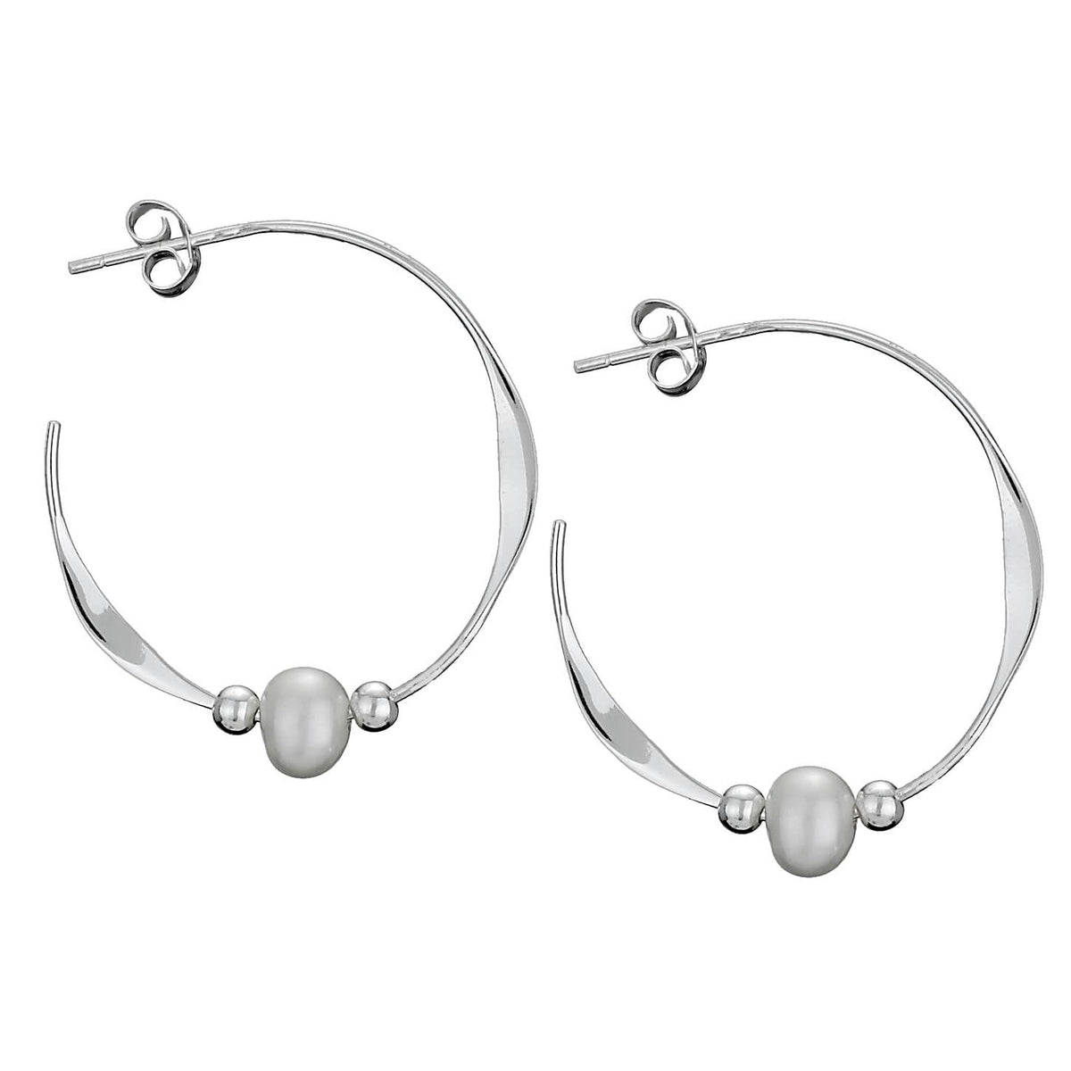 Pearly Gate Hoop Sterling Silver Earring
