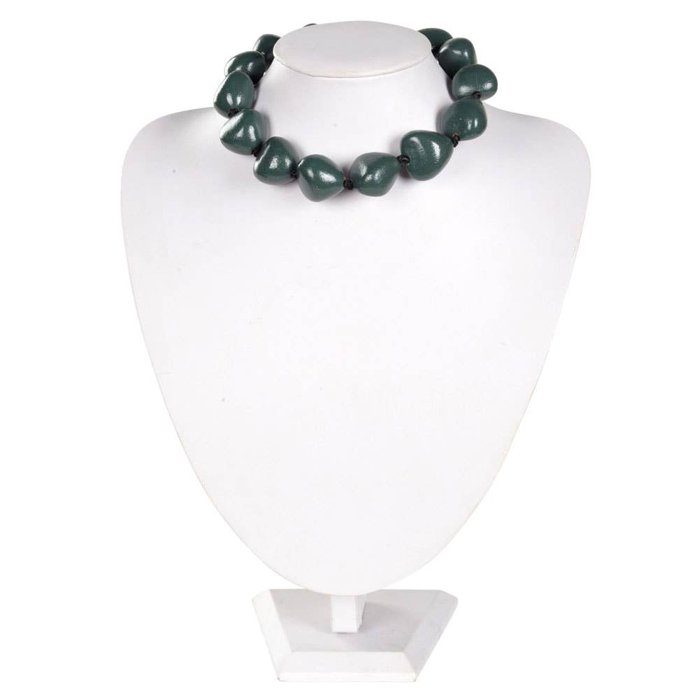Hunter Green Short Kukui Nut Necklace