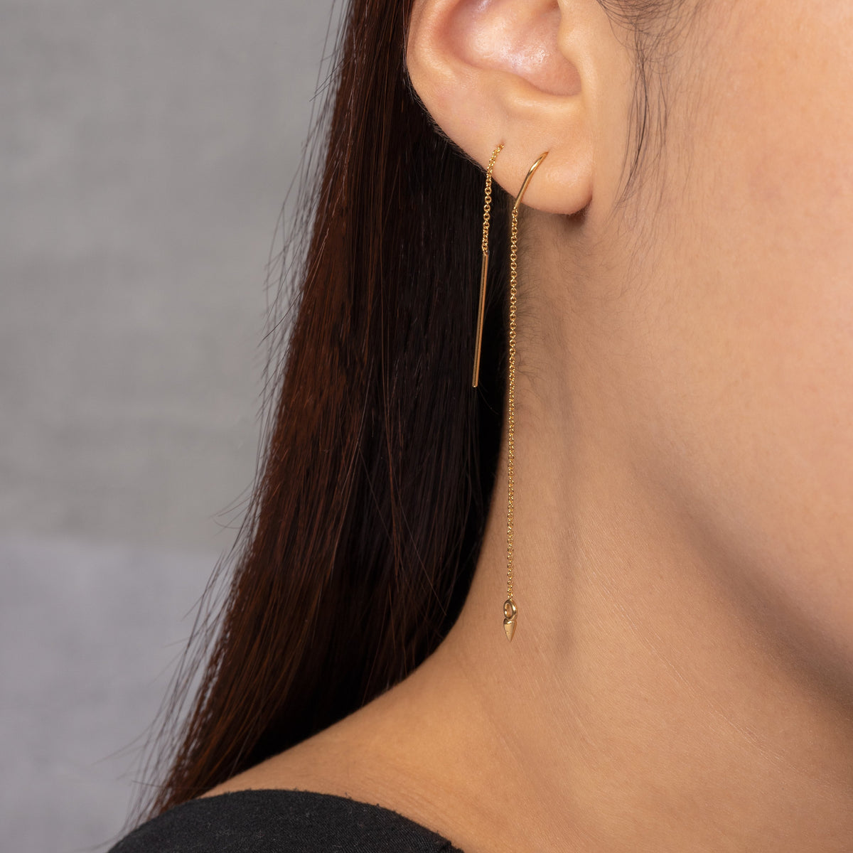 Little Spike Ear Threader - Gold