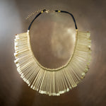 Golden Sun Rays Brass Necklace