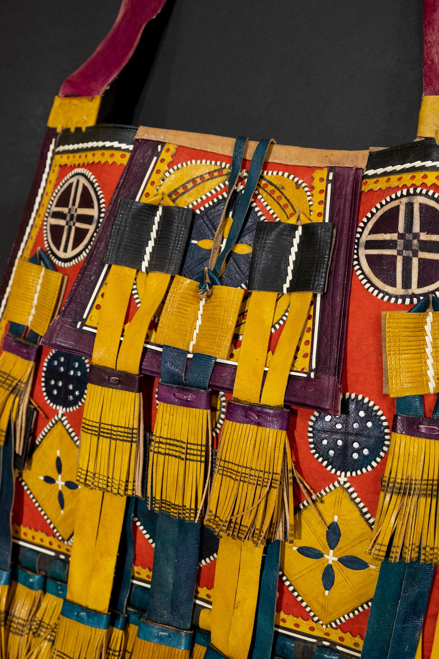 Traditional Tuareg Multi Color Goat Leather Bag