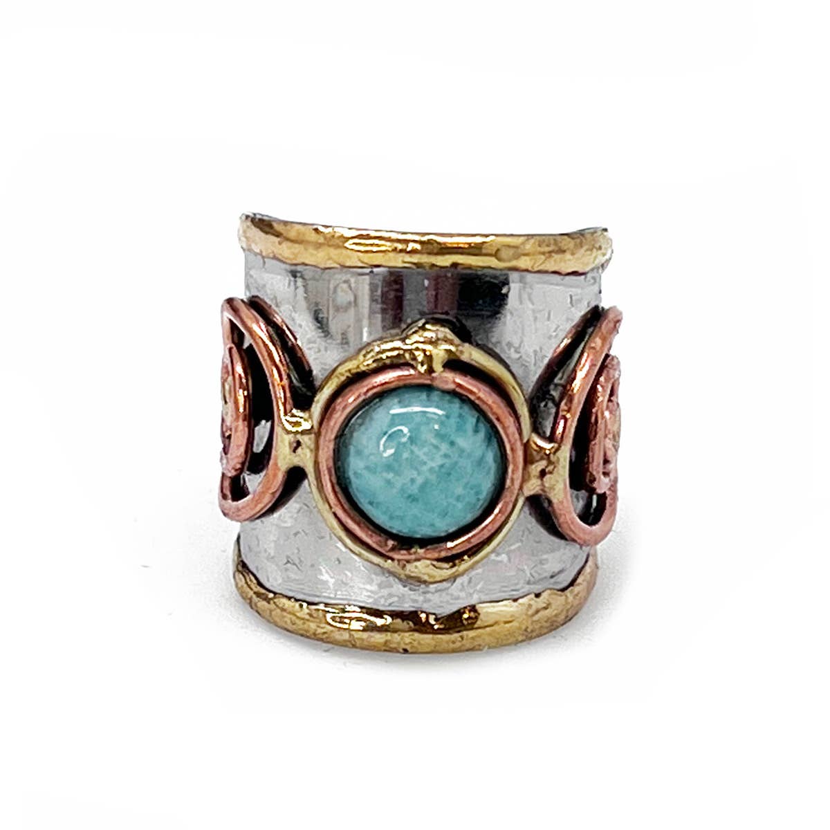 12 Pack- Mixed Metal Cuff Rings with Single Stone in a box