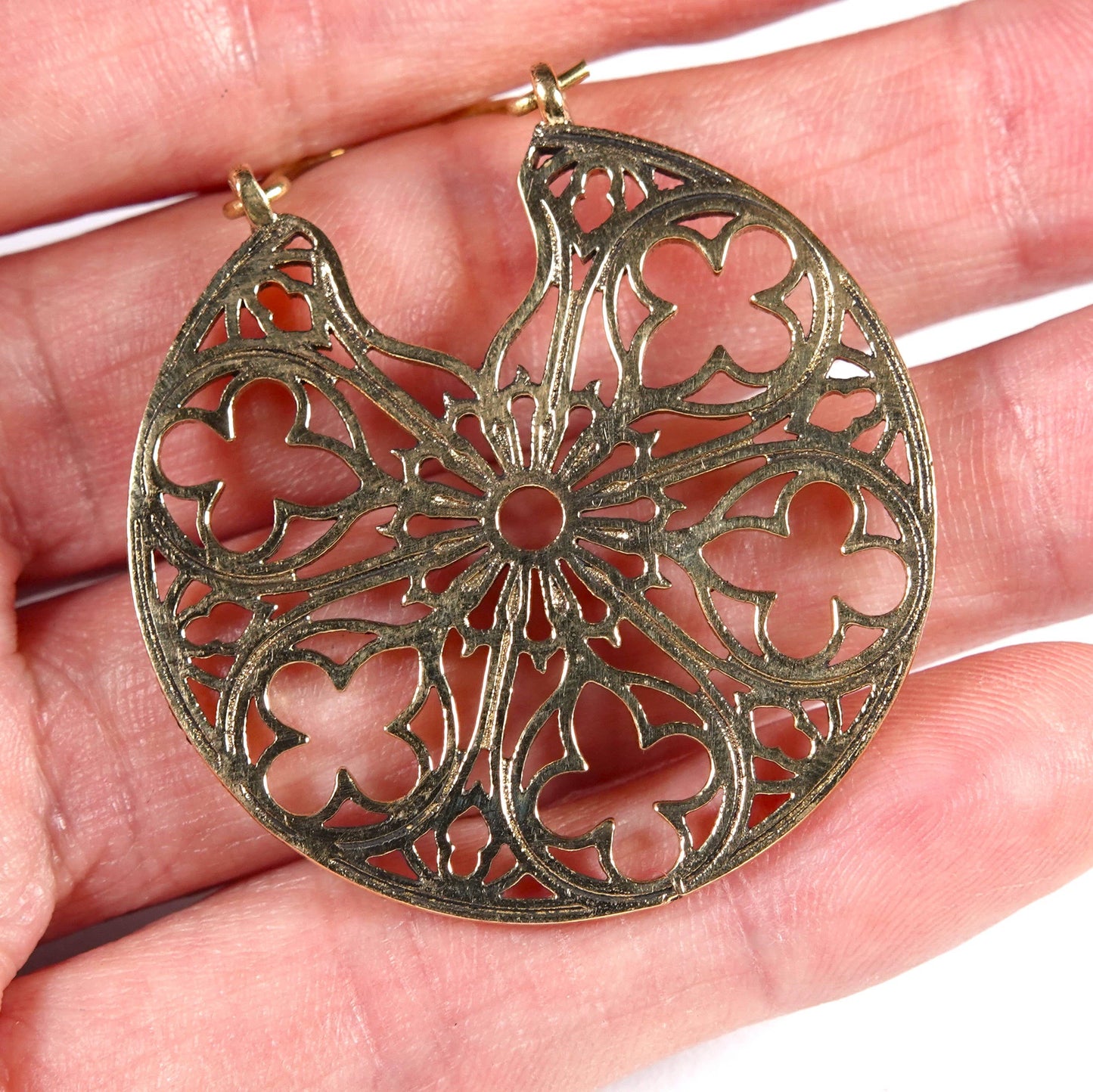 Circular floral pattern Earrings of Golden and Silver Color