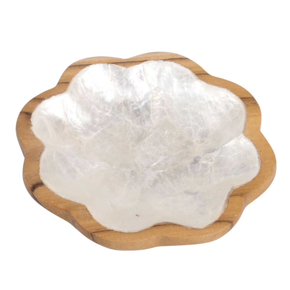 TEAK AND SHELL - SMALL FLOWER DISH