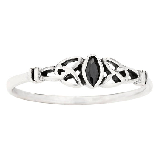 Celtic Knot Onyx and Sterling Silver Ring