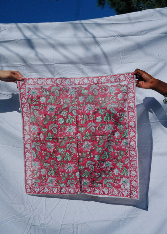Venus Flytrap - Kalamkari Cotton Bandana (KK1547)