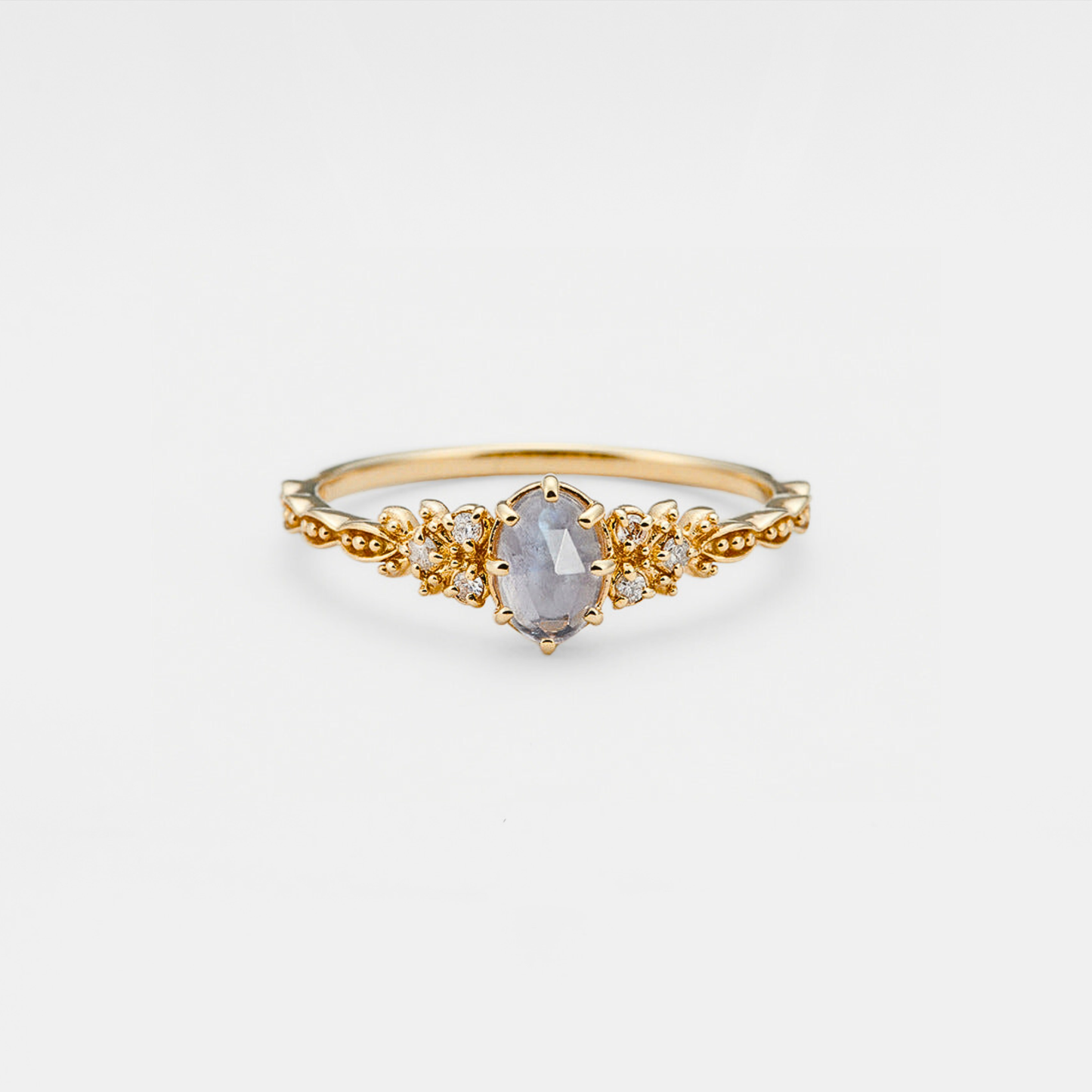 Labradorite Olive Tree Leaf Ring