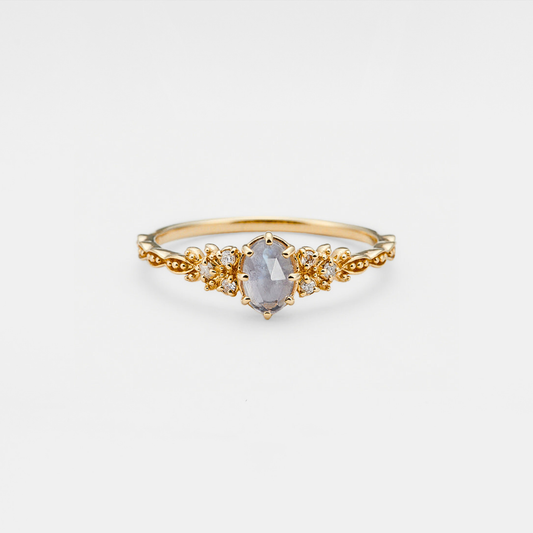 Labradorite Olive Tree Leaf Ring
