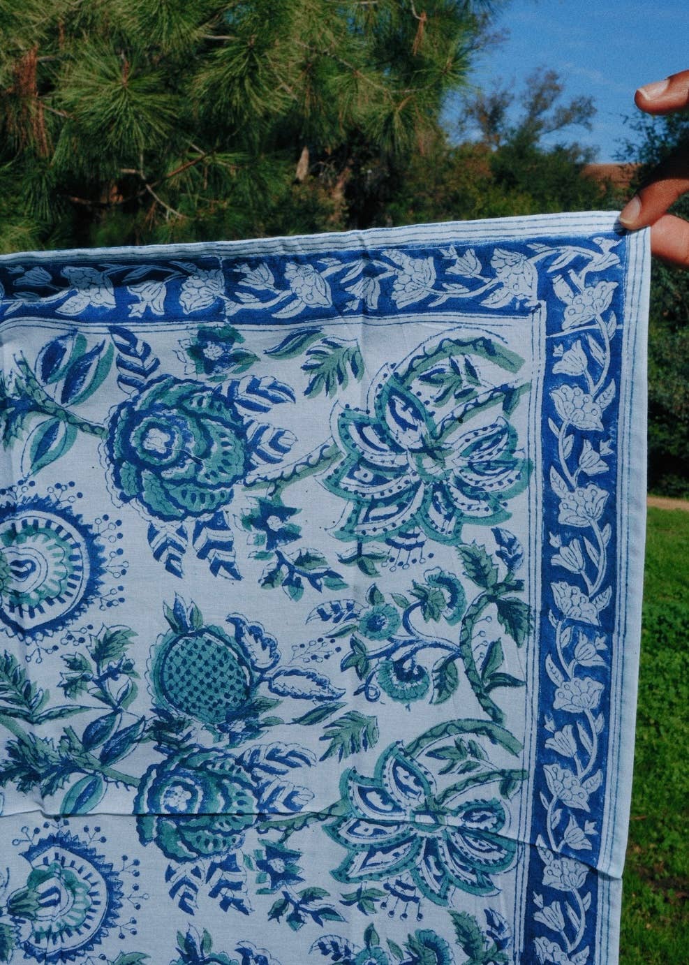 Mykonos - Block Printed Cotton Bandana (KK1558)