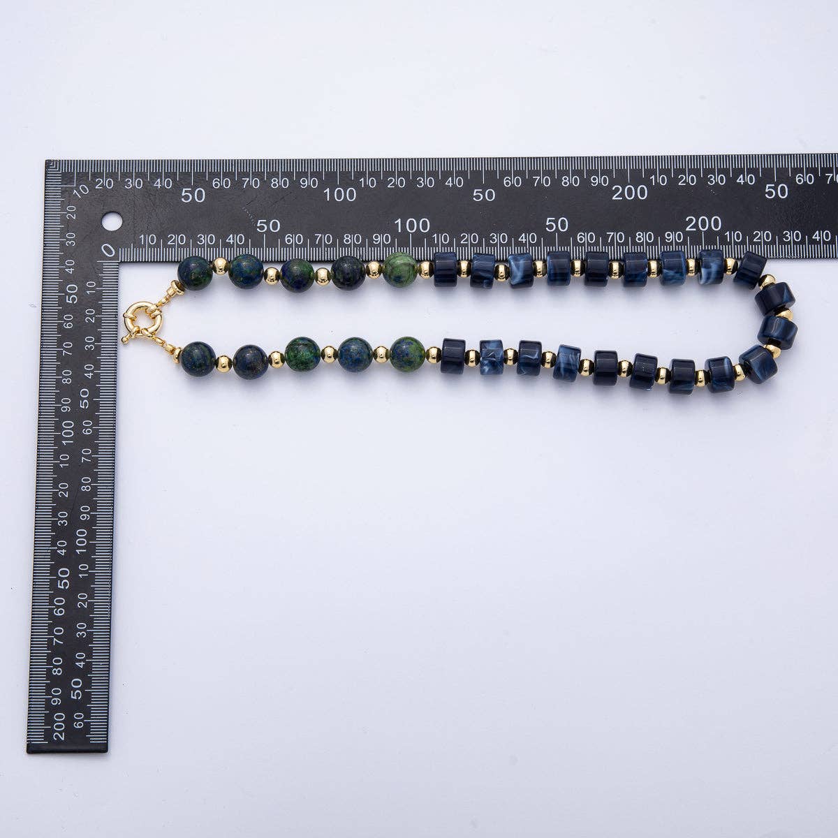 18K Gold Filled 12mm Orange Citrine Tiger Eye Tube Round Bead 18.5 Inch w. Sailor Clasps | WA-04131