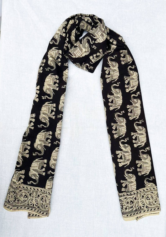 600-080  "Cotton Scarf" - Hand Block Printed