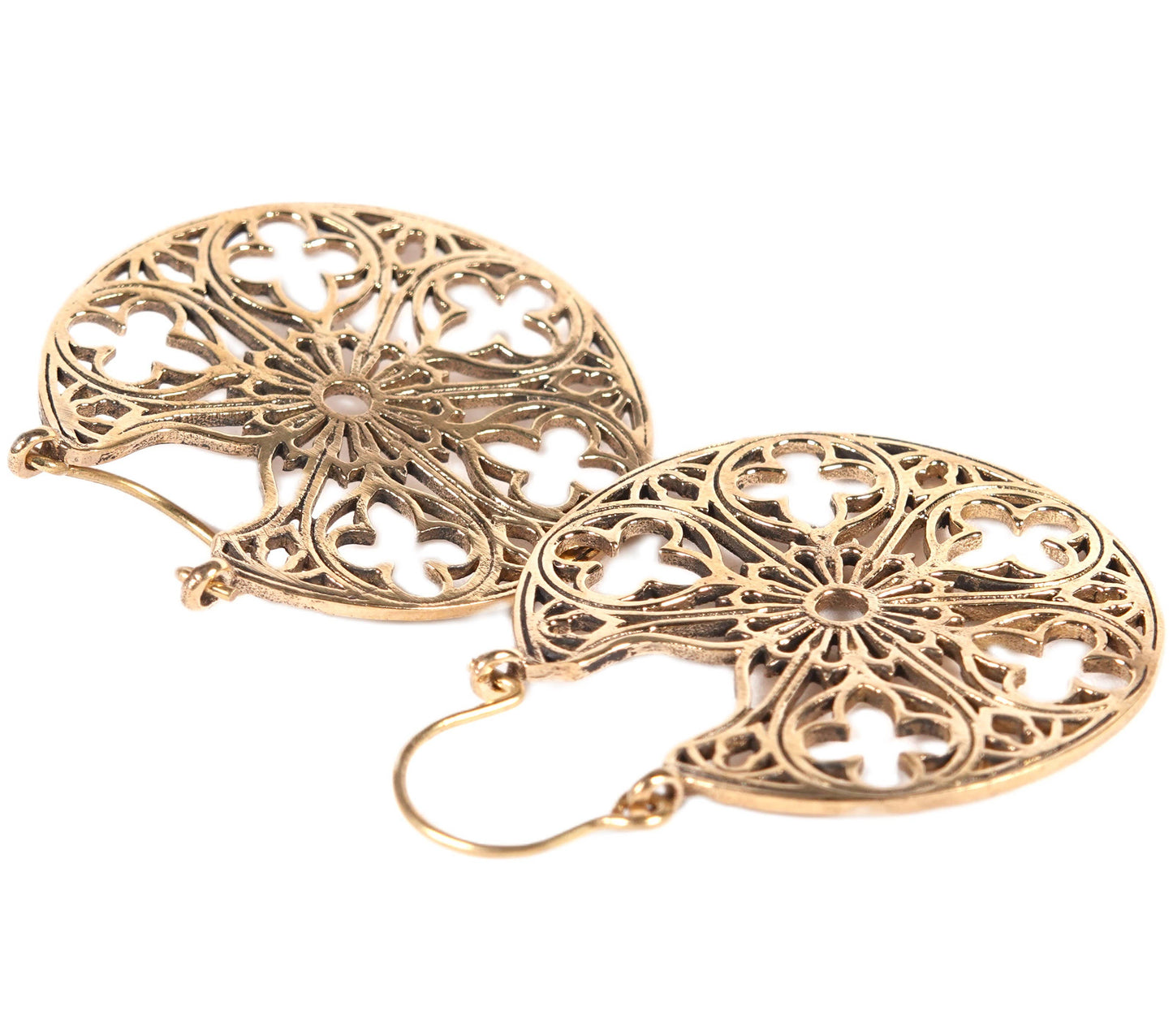 Circular floral pattern Earrings of Golden and Silver Color