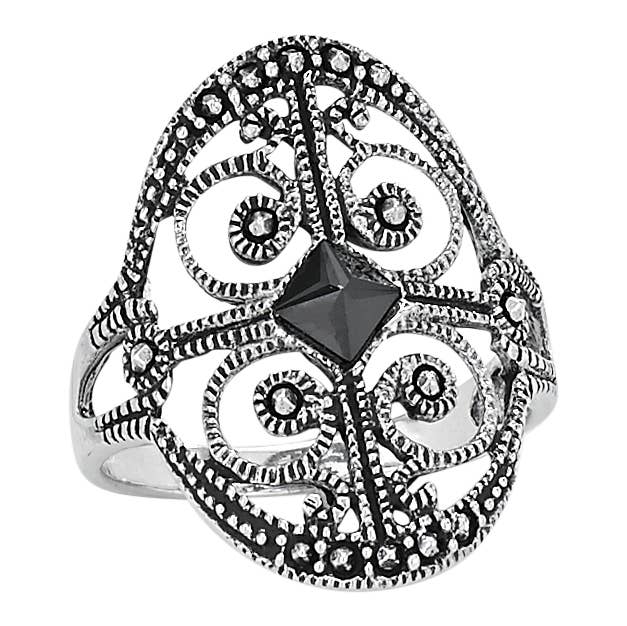 Speakeasy Hematite Sterling Silver Ring
