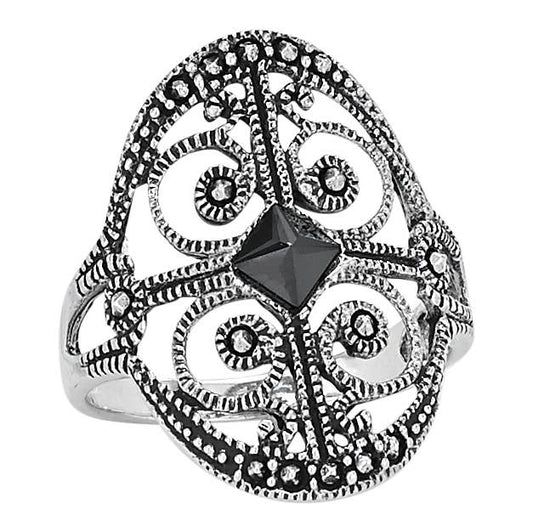 Speakeasy Hematite Sterling Silver Ring