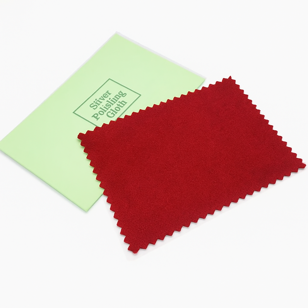 10pcs Jewelry Silver Polishing Cleaning Microfiber Cloth Red