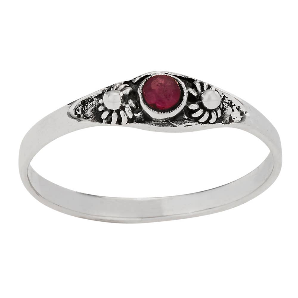 Red Ruby Slippers Ruby Sterling Silver Ring
