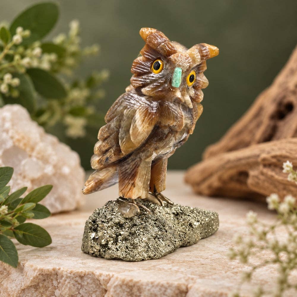 Calcite Owl On Base