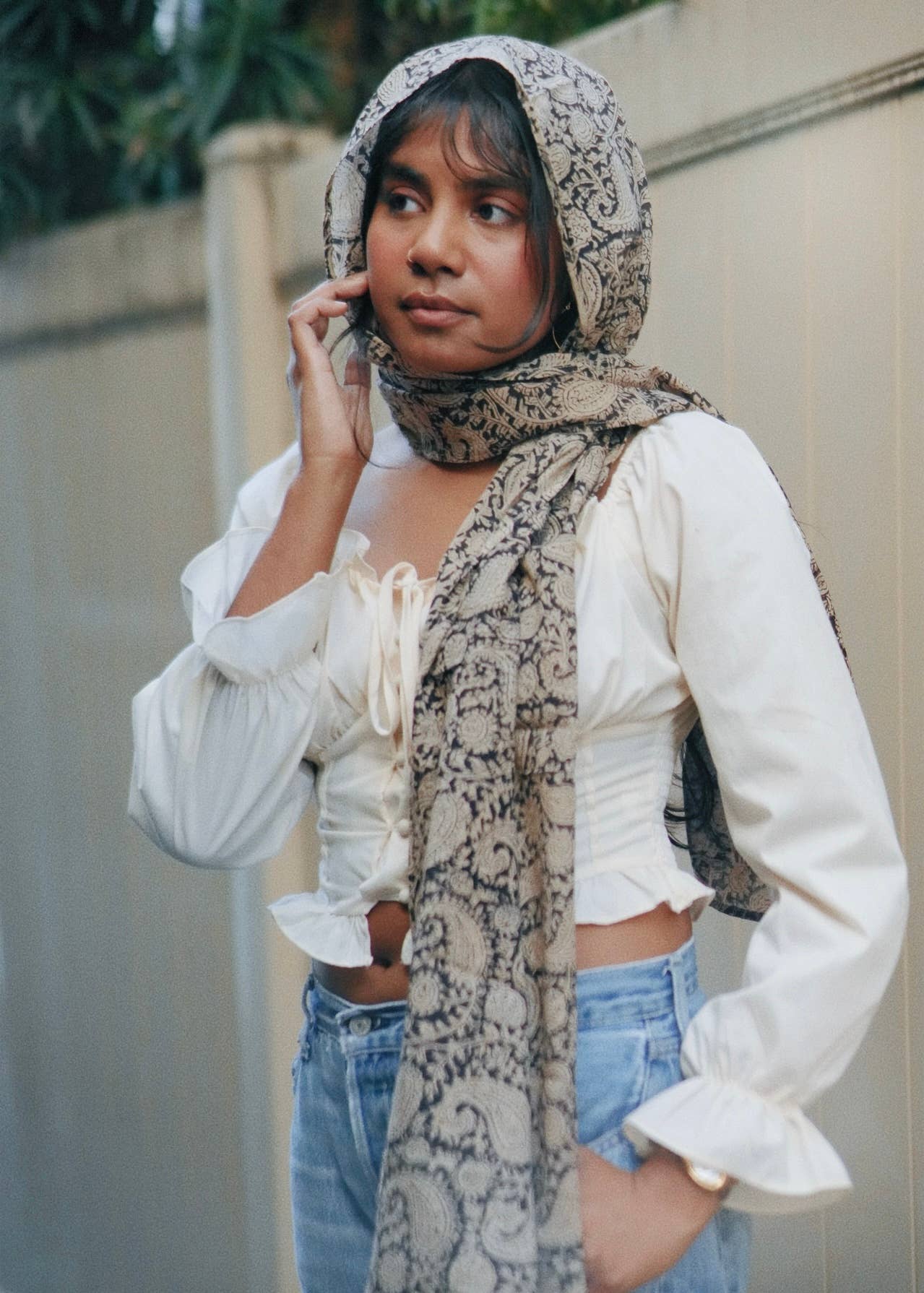 600-008 "Cotton Scarf" - Hand Block Printed