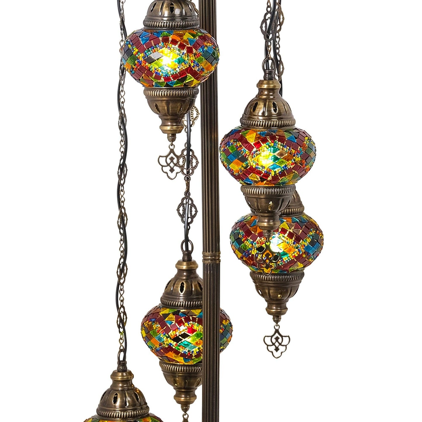 7-Globe Turkish Mosaic Floor Lamp (Rainbow)