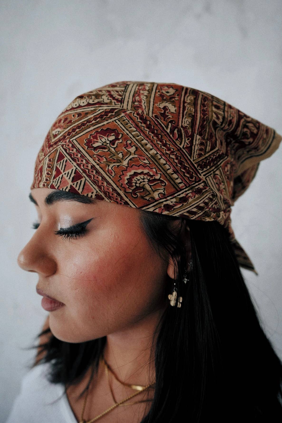 Cotton Rose - Kalamkari Cotton Bandana (KK1456)