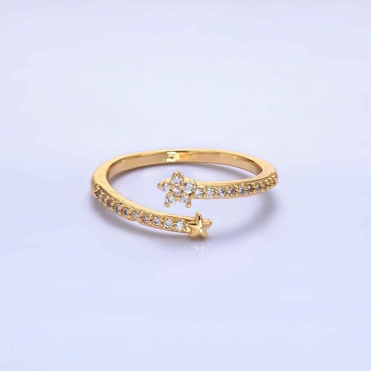 24K GF Micro Paved CZ Star, Adj