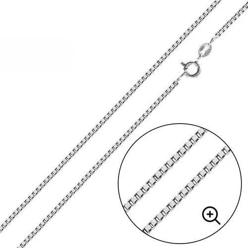 Italian Sterling Silver 0.8mm Box Chain Necklace