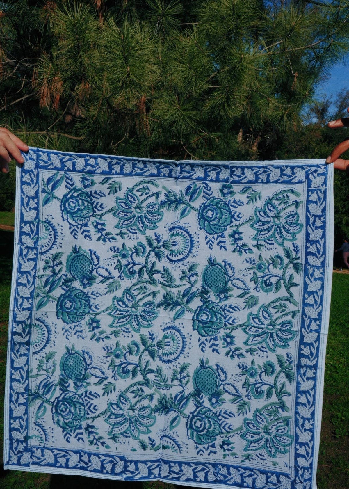 Mykonos - Block Printed Cotton Bandana (KK1558)