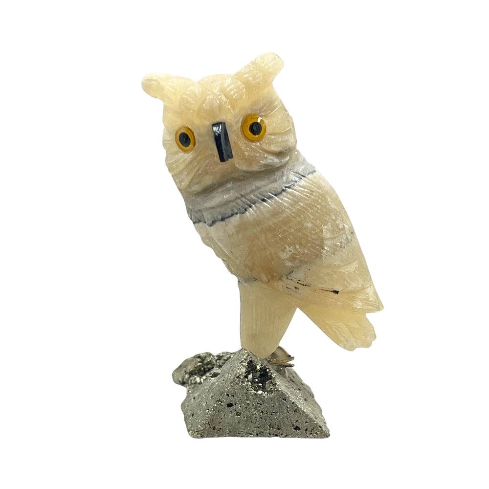 Calcite Owl On Base