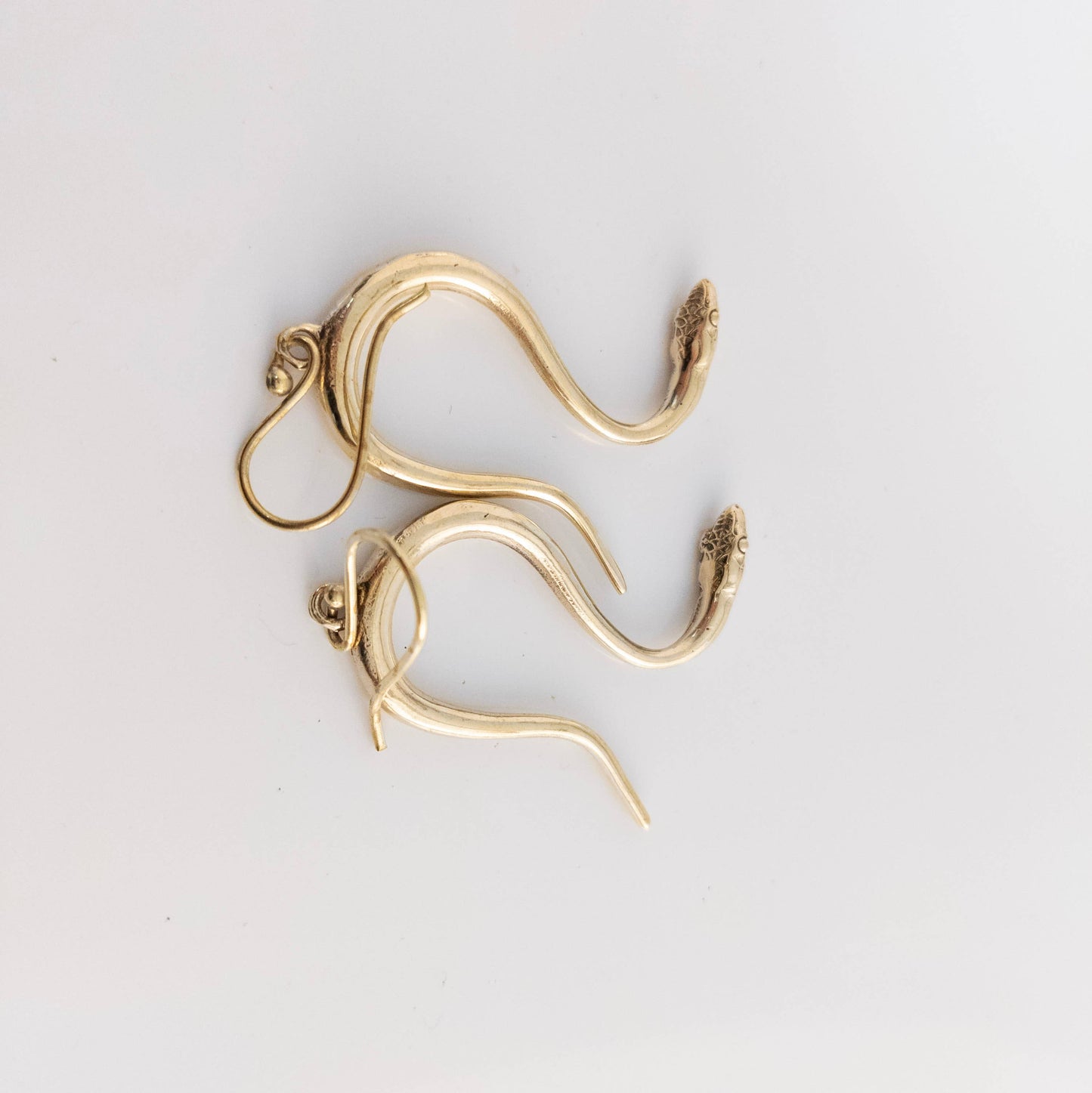 Snake Earrings, Golden and Silver