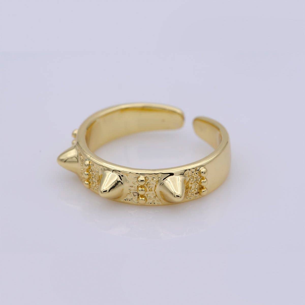 Gold Studed Ring, Minimalist Ring, Gold Ring, Dainty Ring, Ring, Stackable Ring, Midi Ring, Gold Stacking Ring, Gold Spike Adustable Ring R-027