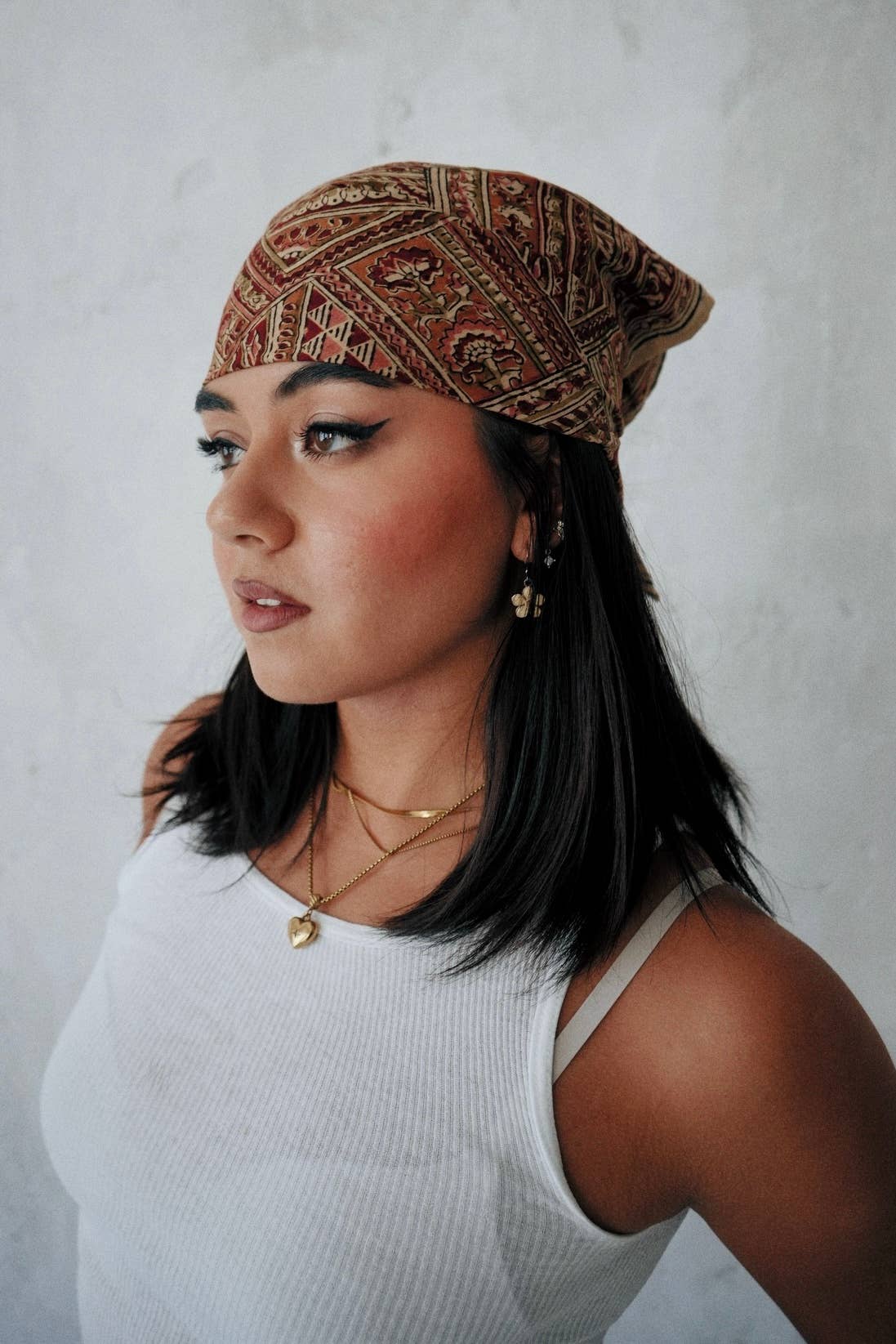 Cotton Rose - Kalamkari Cotton Bandana (KK1456)