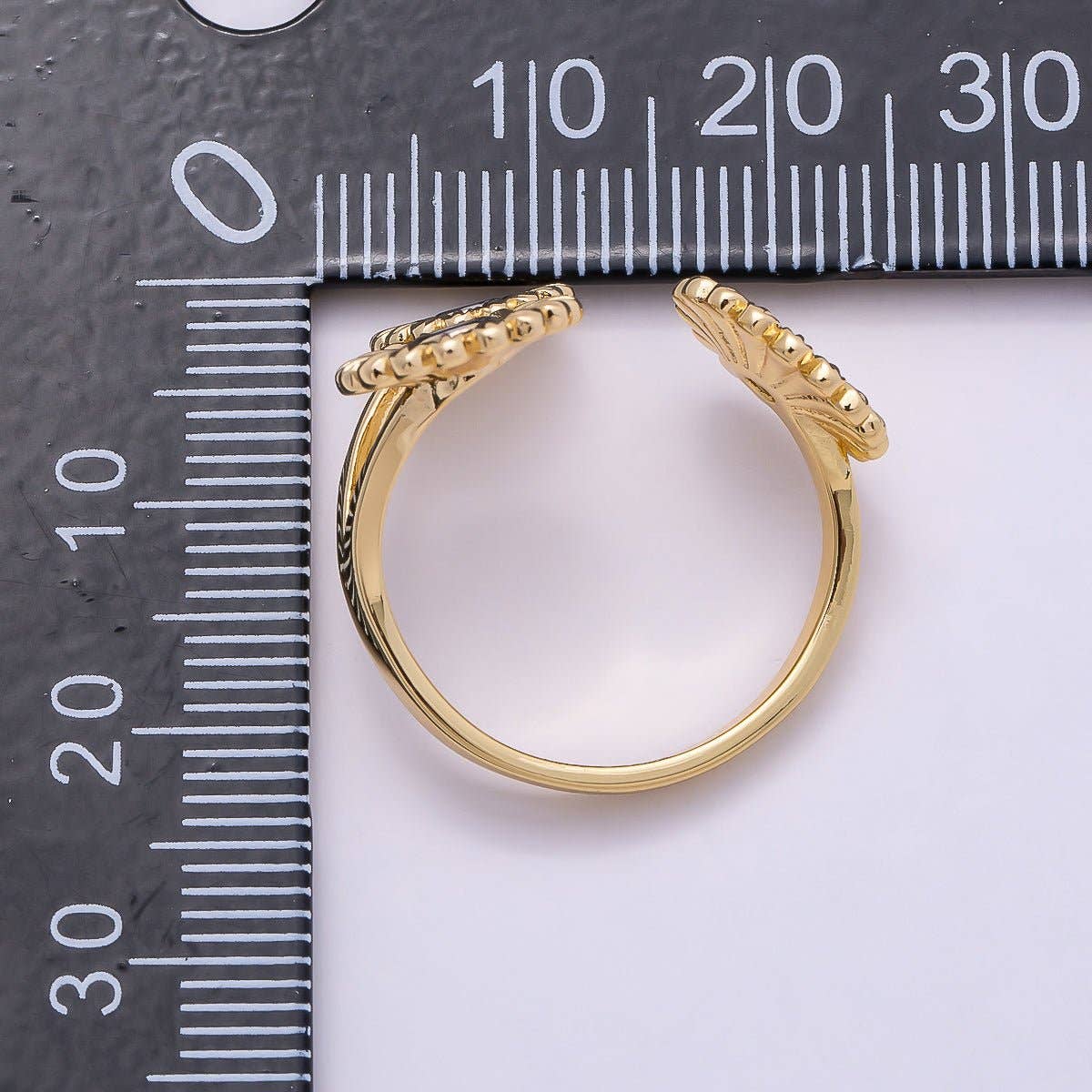 24K Gold Filled Clear CZ Triple Sunflower Mixed Metal Wrap Ring | Rings-00108