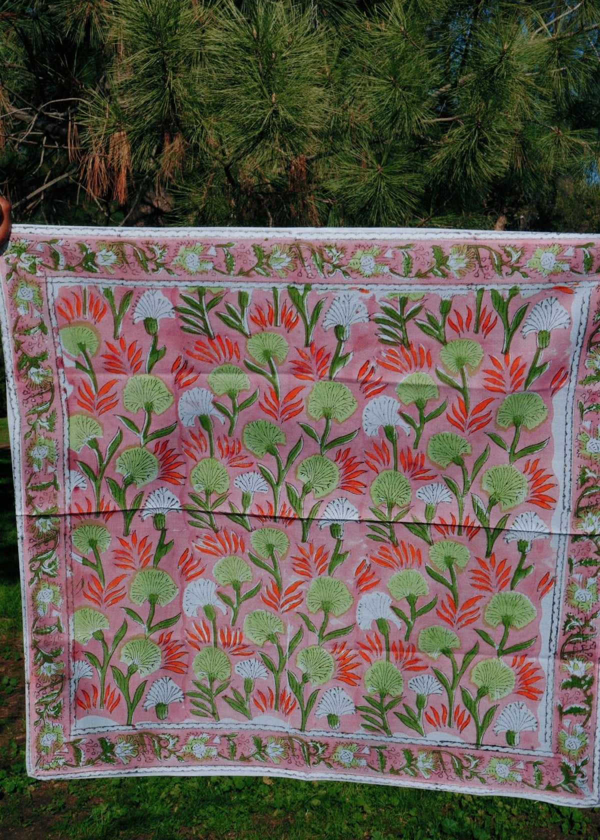 Watermelon Season - Block Printed Cotton Bandana (KK1555)
