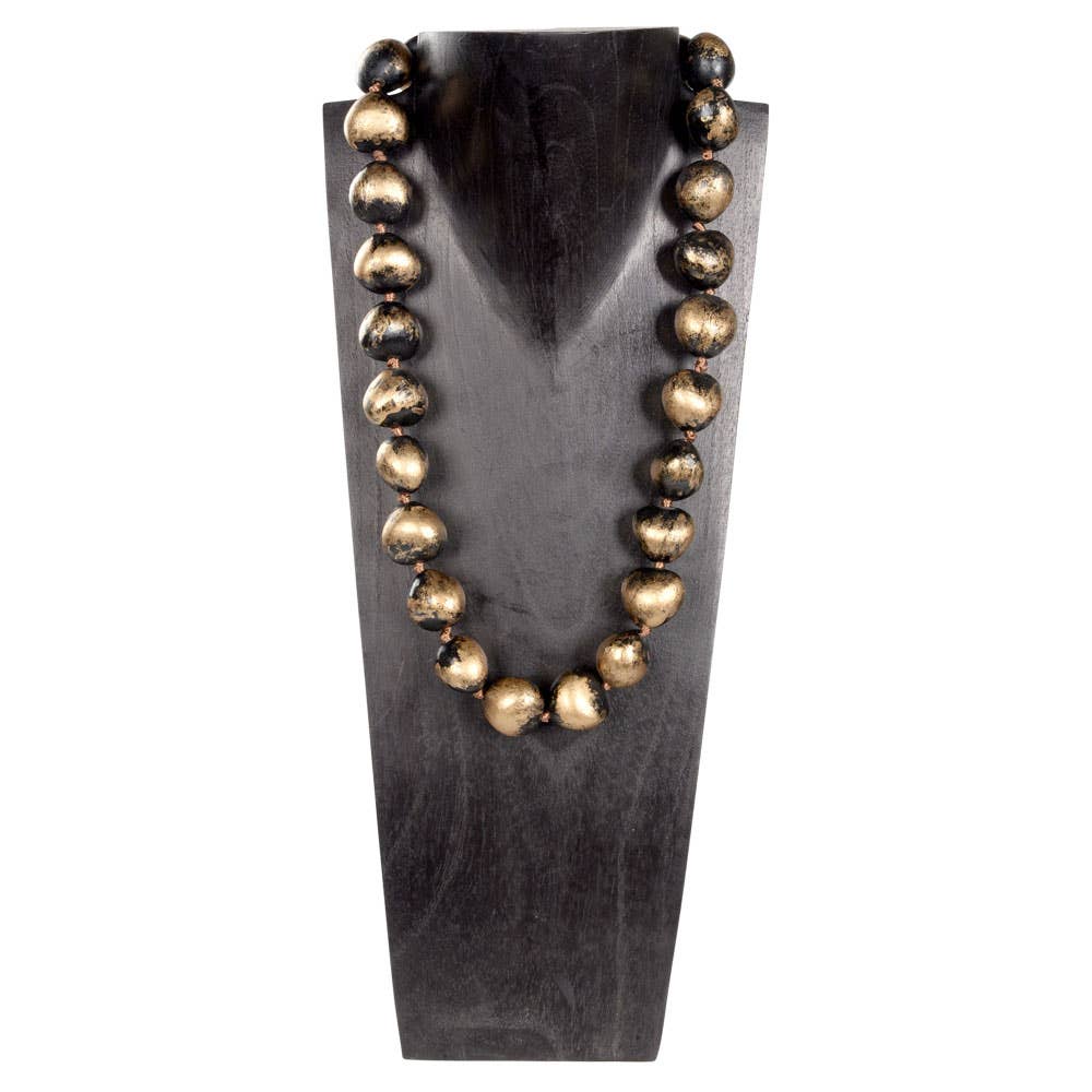 Gold Splash Kukui Necklace (32) Black